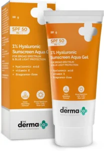 The Derma Co 1 Hyaluronic Sunscreen Aqua Gel SPF 50 PA For Oily Dry Acne prone Skin
